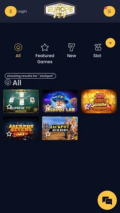 Jackpot du casino Europe 777 Mobile