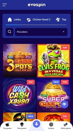 EvoSpin Casino Juegos Móvil