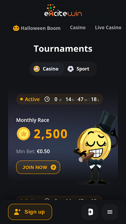 ExciteWin Casino Mobile Tournaments
