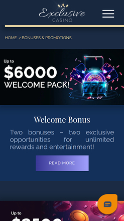 Promotions mobiles de Exclusive Casino