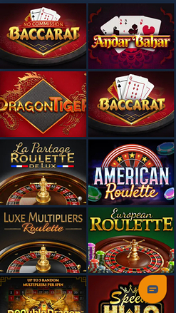 Jeux de table mobiles de Exclusive Casino