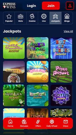 Jackpot mobile di Express Wins