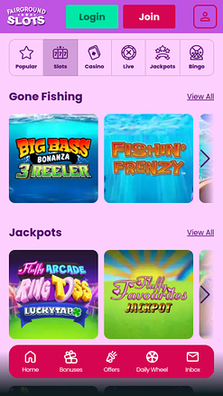 Jeux mobiles de Fairground Slots Casino