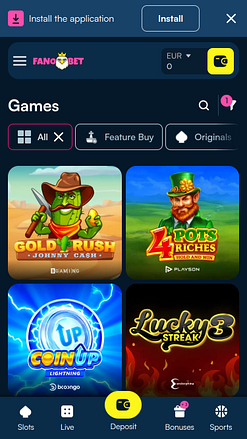 Juegos de casino FanoBet para móviles