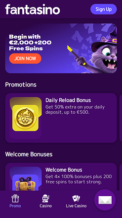 Fantasino Casino Mobile-Aktionen