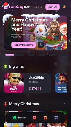 Página de inicio del casino FantasyBet Móvil