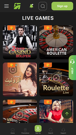 Croupier en direct de Fastpay Casino sur mobile