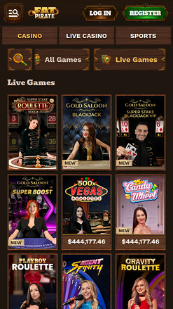 FatPirate Casino Mobile-Live-Dealer