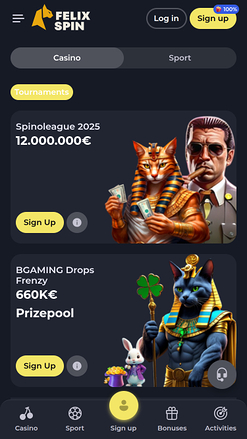 Promotions mobiles de Felixspin Casino