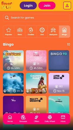 Bingo mobile de Fever Slots Casino
