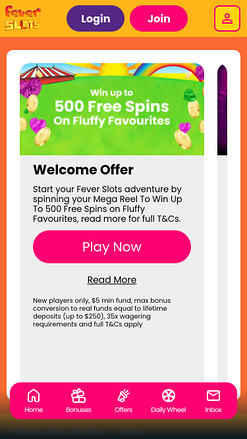 Promotions mobiles de Fever Slots Casino
