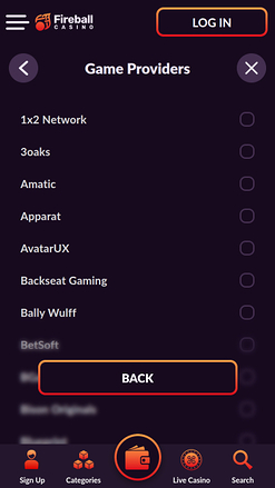 Fireball Casino Mobile Développeurs de Jeux