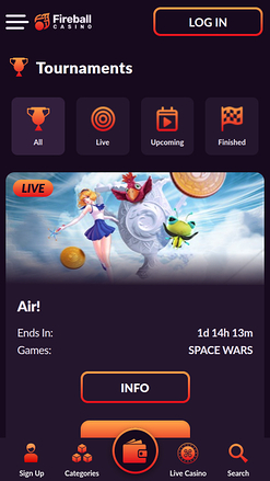 Fireball Casino Mobile Tournois