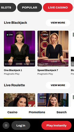 Firespin Casino Croupier en direct sur mobile