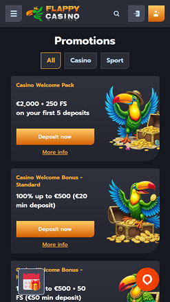 Flappy Casino Promotions mobiles