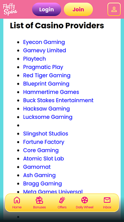 Fluffy Spins Casino Mobile-Spielentwickler