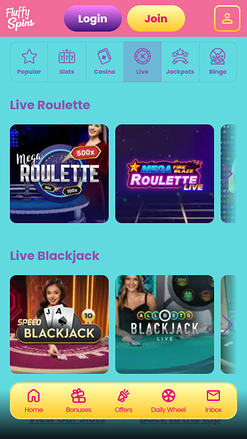 Fluffy Spins Casino Mobile-Live-Dealer