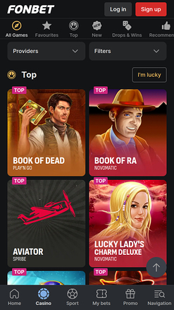 Giochi di Fonbet Casino Mobile