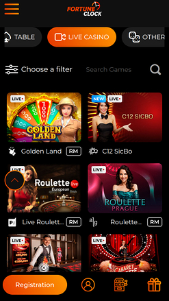Croupier en direct de Fortune Clock Casino Mobile