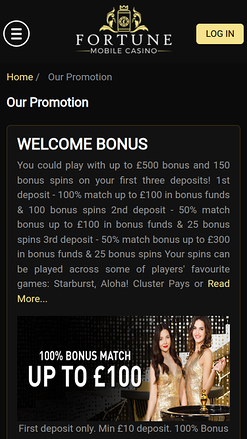 Fortune Mobile Casino Promotions mobiles