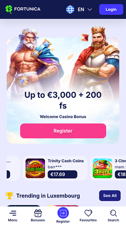 Fortunica Casino Mobile-Startseite