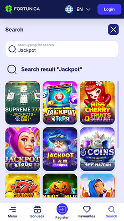Fortunica Casino Mobile-Jackpot
