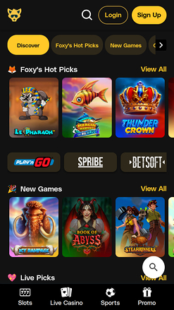 FoxyGold Casino Mobile-Spiele