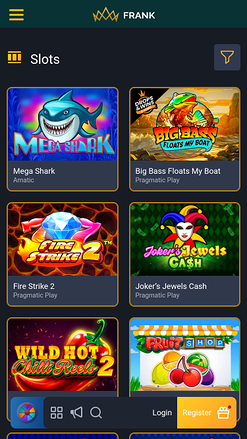 Jeux mobiles de Frank Casino