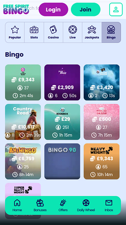 Bingo mobile Free Spirit