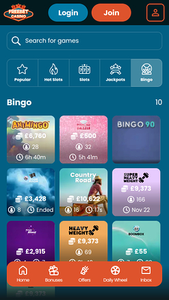 Freebet Casino Mobile Bingo