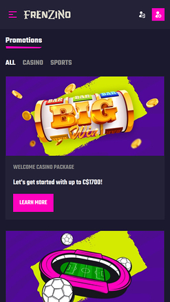 Акции мобильного казино Frenzino