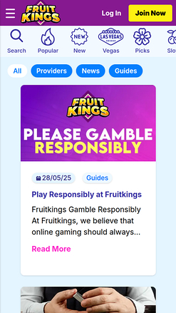 Artículos móviles del casino FruitKings