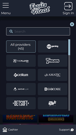 Desarrolladores del juego móvil Fruits 4 Real Casino