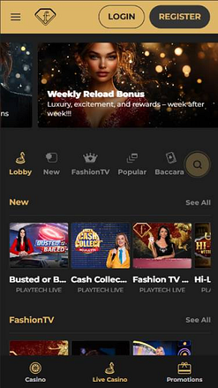 Live mobile page screenshot of FTVClub Casino