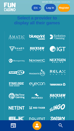 Desarrolladores de juegos móviles de Fun Casino