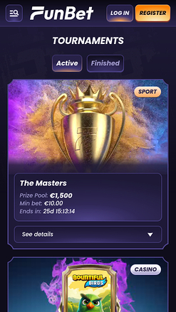 Tournois mobiles du casino Funbet