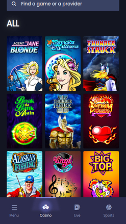Capture d'écran du jeu FunkyJackpot Casino pour mobile