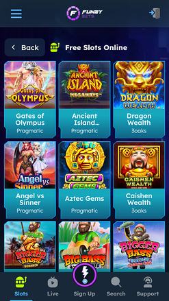 Giochi per dispositivi mobili del casinò FunzyBets