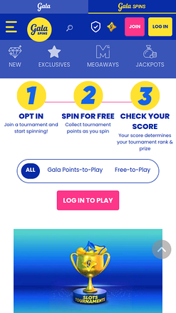 Tournois mobiles Gala Spins