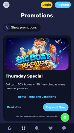 Promociones móviles del casino Galactic Wins