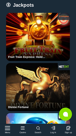 Jackpot mobile du casino Gama