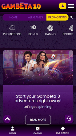 Акции мобильного казино Gambeta10