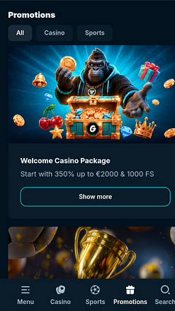 Promozioni per dispositivi mobili di Gamble Gorilla Casino