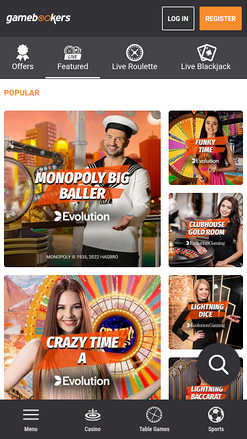 Croupier dal vivo mobile Gamebookers