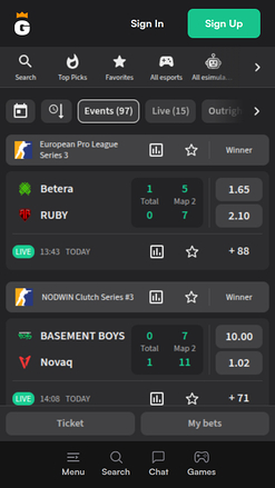 Gamegram Casino Mobile Esports