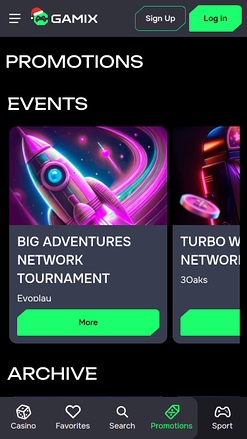 Tournois mobiles de Gamix Casino