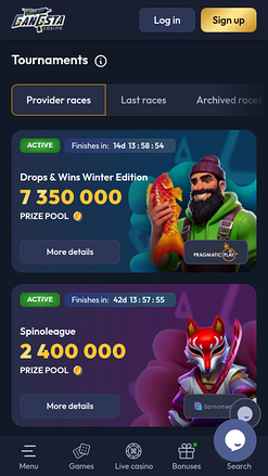 Tournois mobiles de Gangsta Casino