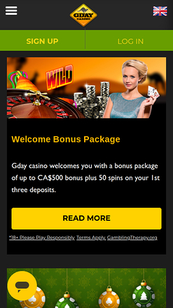 Promotions mobiles de Gday Casino
