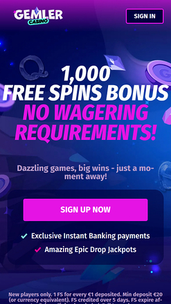 Page d'accueil mobile de Gemler