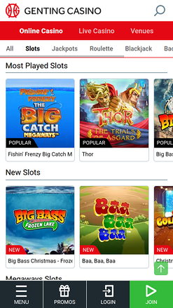 Jeux mobiles du casino Genting